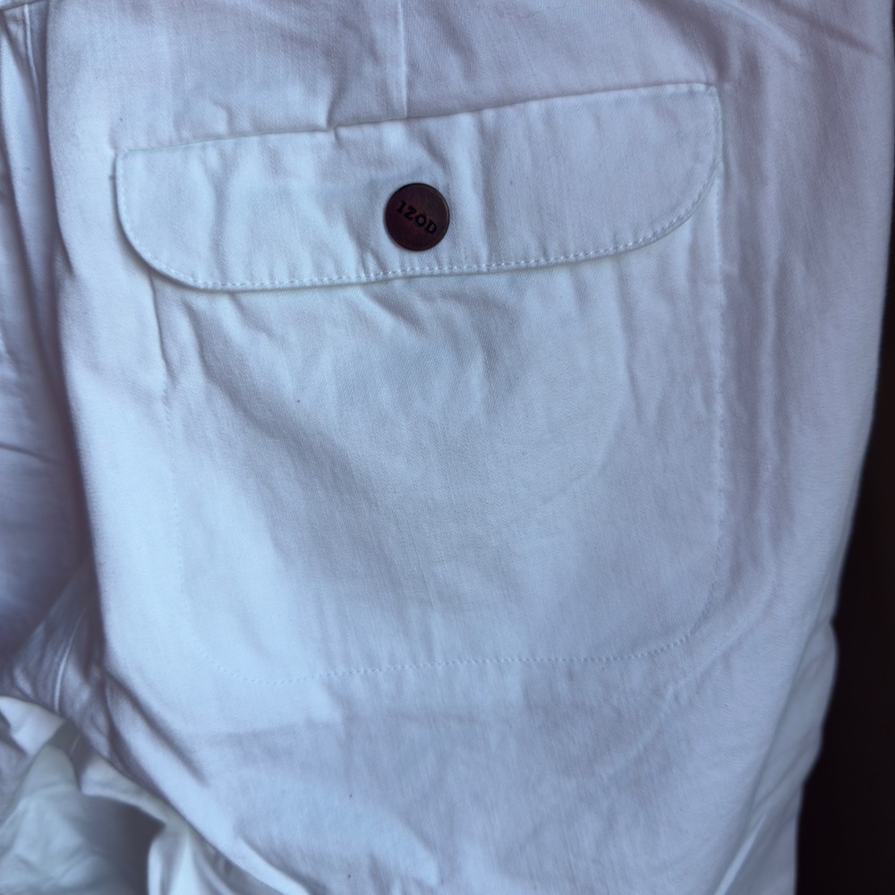 Izod Womens White‎ Cotton Cargo Capri Pants Belted Drawstring Hem IS63254 Size 6 - Picture 8 of 9
